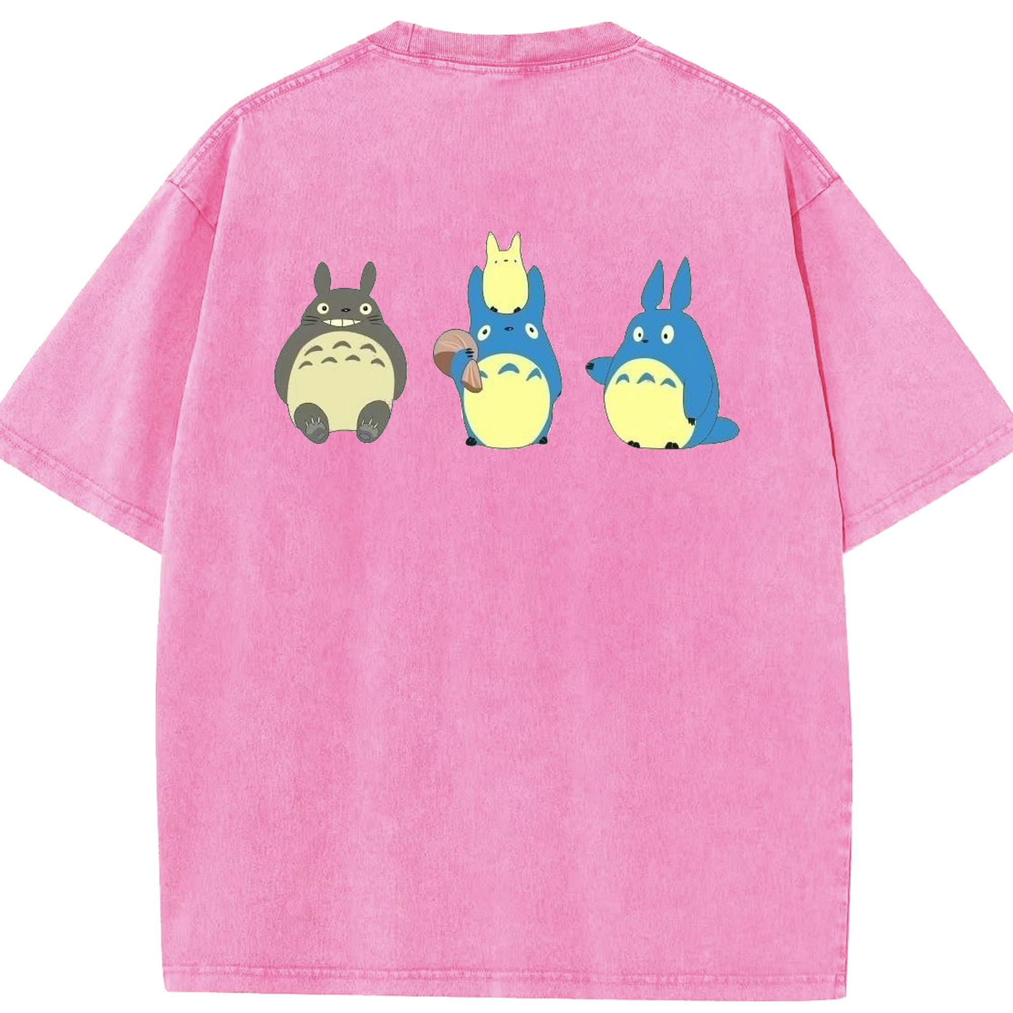 （画像用） となりのトトロ 草壁メイ 草壁サツキ My Neighbor Totoro Satsuki Kusakabe Mei Kusakabe 綿100% ヴィンテージ風 半袖Tシャツ（背面プリント）